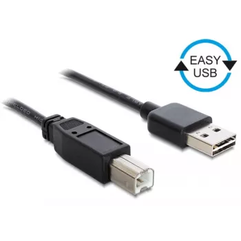 USB-Kabel DeLOCK 1m USB 2.0 A - B m/m Schwarz