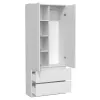 Top E Shop SZAFA MALWA B Schlafzimmer-Kleiderschrank, 5 Einlegeböden, 2 Türen, weiß
