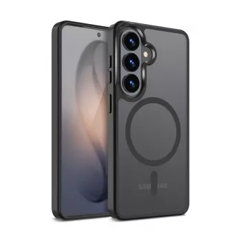 Crong Hybrid Matte Magnetic Hülle für Samsung Galaxy S26 – TPU & PC, Schwarz