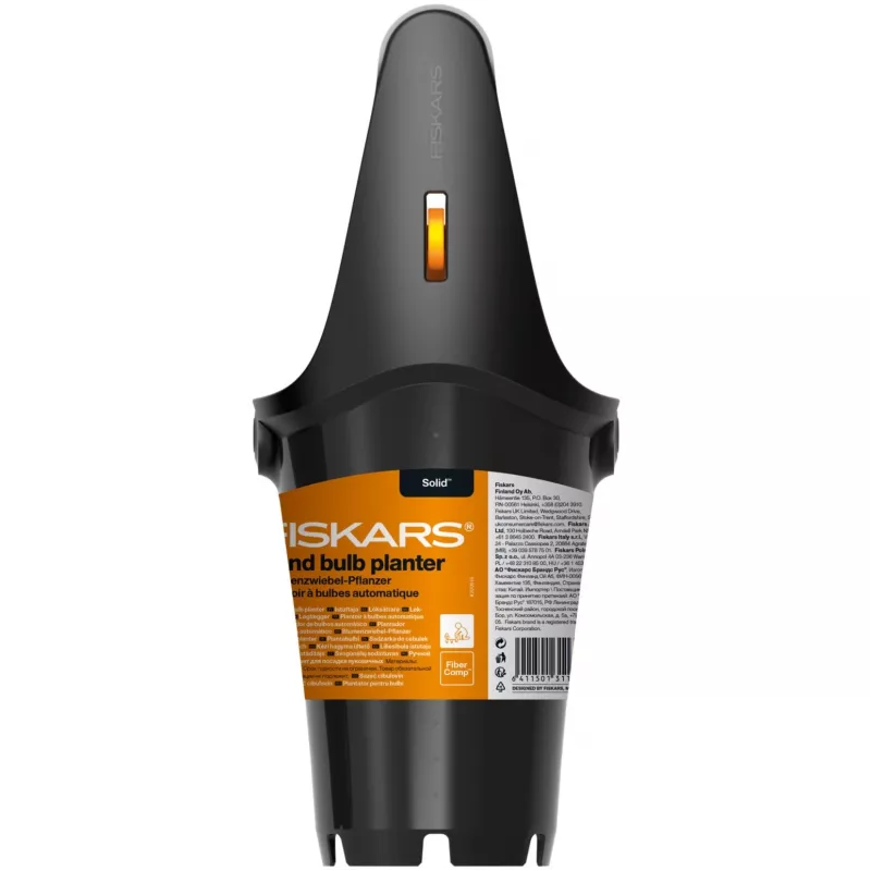 Fiskars Solid Zwiebelpflanzer, 24 cm, Schwarz/Orange (1057079)