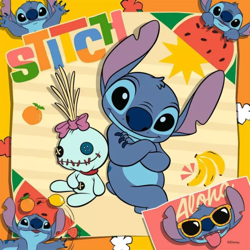 Kinderpuzzle Ravensburger Disney Stitch — 3 x 49 Teile, für Kinder geeignet
