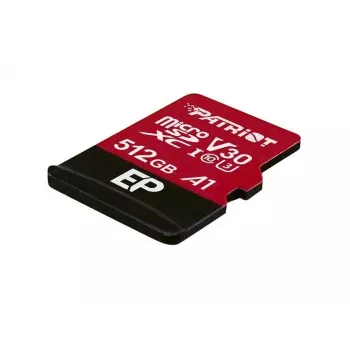 MicroSDXC-Speicherkarte PATRIOT 512 GB UHS‑I U3 V30 Class 10, Lesegeschwindigkeit bis 90 MB/s, Adapter inklusive