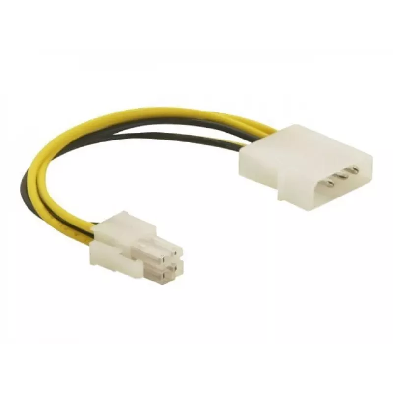 Delock 82391 Stromadapterkabel, 4-Pin ATX12V (P4) Stecker auf Molex 4-Pin Stecker, 0,15 m