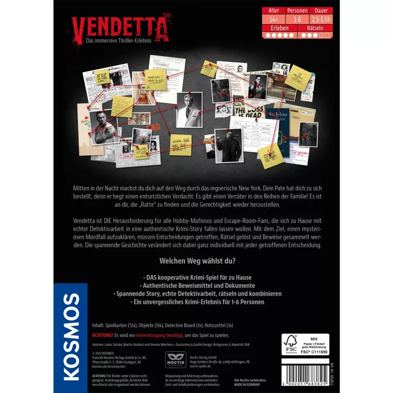Masters of Crime: Vendetta, Brettspiel