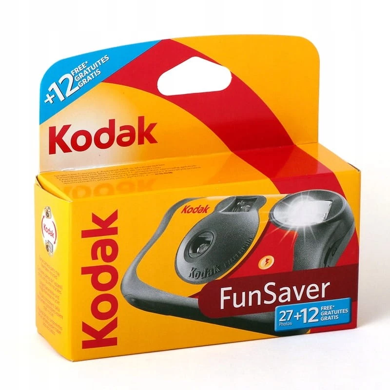 Einwegkamera Kodak FUN Flash 27+12 Bilder, ISO 400, 39 Aufnahmen, eingebauter Blitz