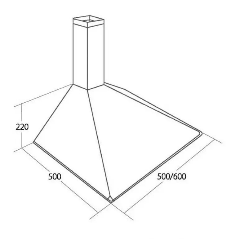 AKPO WK-5 Soft 60 Kamin-Dunstabzugshaube, 60 cm, LED, weiß