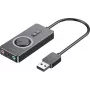 Vention CDRBF externe USB-2.0-Soundkarte, Klinkenanschluss, Lautstärkeregelung, 48 kHz, 1 m