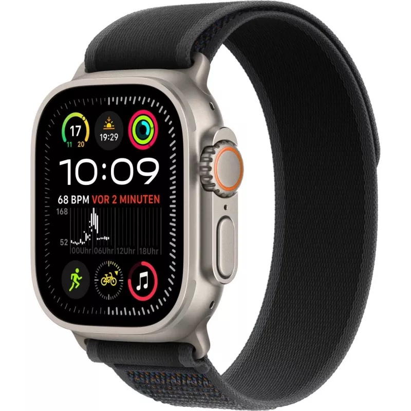 Band Apple 49mm Schwarz Trail Loop M/L Natural Titanium Finish