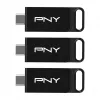 PNY Elite 128 GB USB-C 3.2 Gen 1 Flash-Laufwerk, 3er-Pack (Retail)