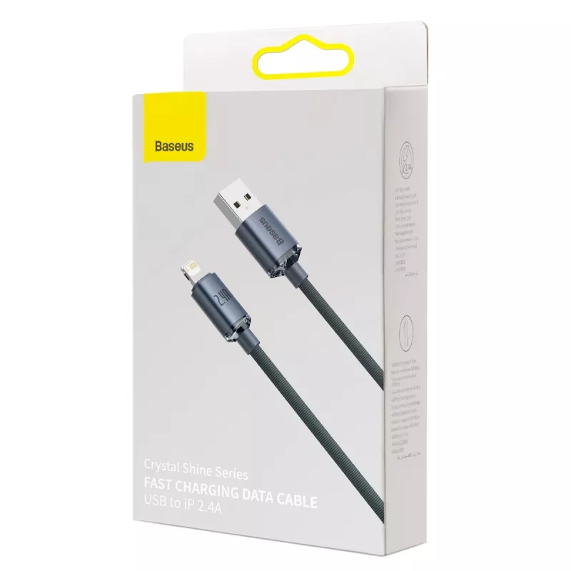 Baseus Crystal Shine Kabel USB auf Lightning, 2,4 A, 1,2 m (schwarz)