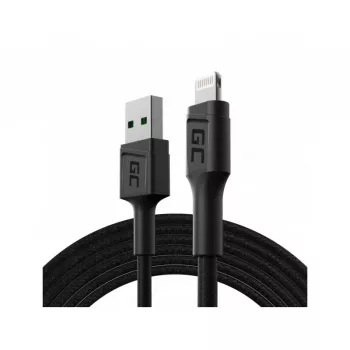 Lightning-Kabel Green Cell KABGC18 — 2 m, Lightning auf USB-A, schwarz