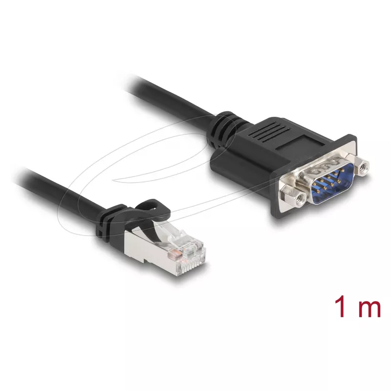 DeLOCK 64351 CAN-Bus-Kabel RJ45-Stecker auf D-Sub-9-pol-Stecker, Cat.5e STP, 1 m, Schwarz