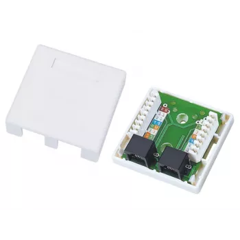 Kabelverbinder Alantec GN002 2×RJ45 Buchse–Buchse weiß gerade Kunststoff