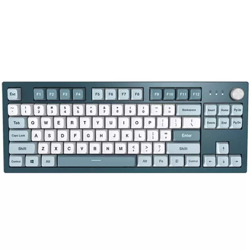Montech MKey TKL Tastatur Gaming USB Dunkelgrau, Hellblau, Weiß