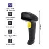 Qoltec 50853 Hand-Laser-Barcodescanner 1D/2D, kabelgebunden USB, 1,65 m Kabel, 97x65x167 mm, 105 g, Schwarz