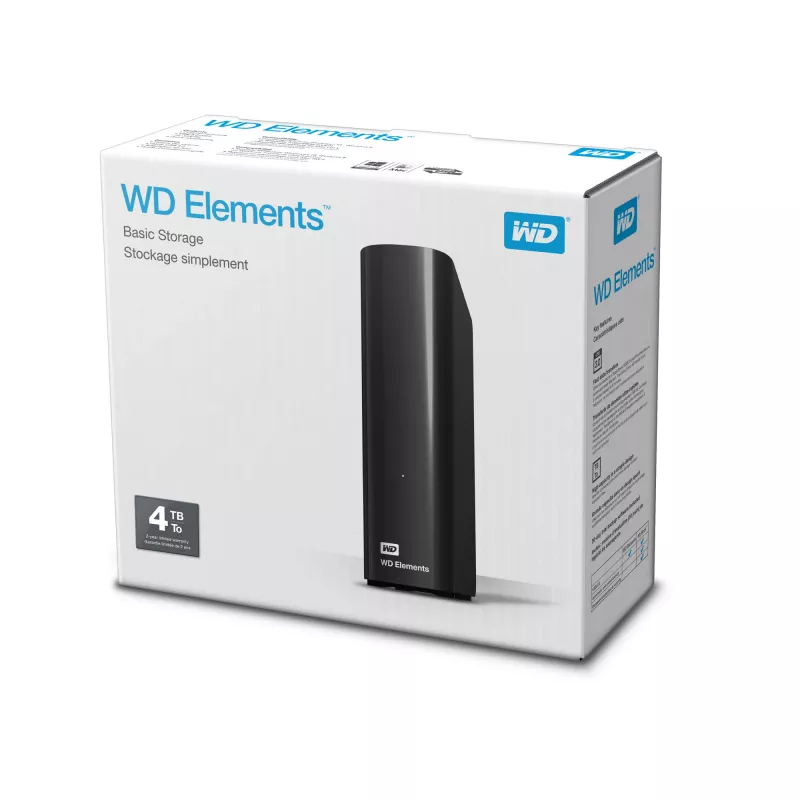 Western Digital WD Elements Desktop externe Festplatte 4 TB Micro-USB B 3.2 Gen 1 (3.1 Gen 1) Schwarz