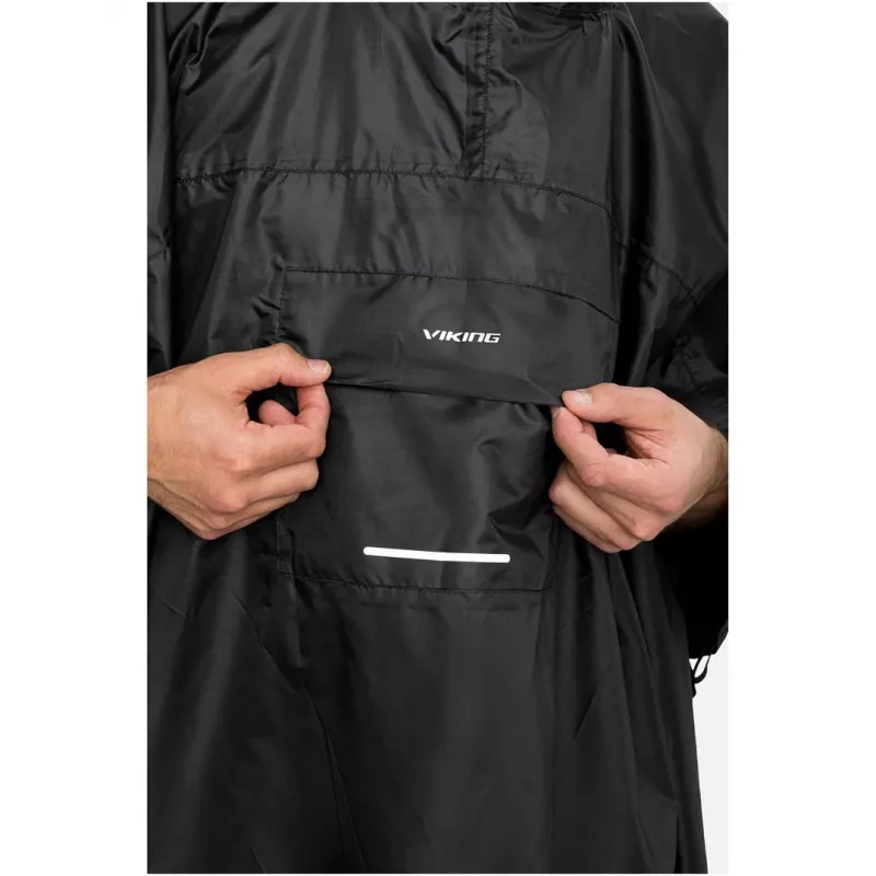 Erwachsenen-Regenponcho VIKING Vesper Rucksack Schwarz UNI