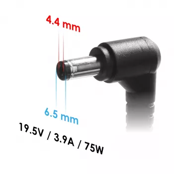 Akyga AK-ND-19 Laptop-Netzteil für Sony, 75 W, 19,5 V, 3,9 A, 6,5 x 4,4 mm + Pin