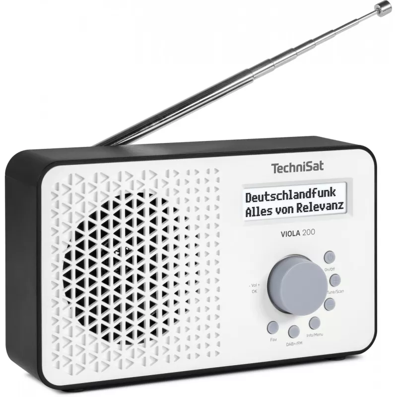 TechniSat VIOLA 200 DAB+ Digitalradiowecker, Weiß/Schwarz