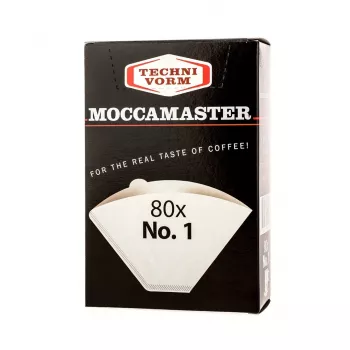 Einweg-Papierkaffeefilter MOCCAMASTER Tassengröße 1 — 80 Stück, weiß