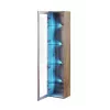 Vitrine Cama Meble VIGO 180 — Wandmontierte Glasvitrine, 1800×400×300 mm, Wotan Eiche