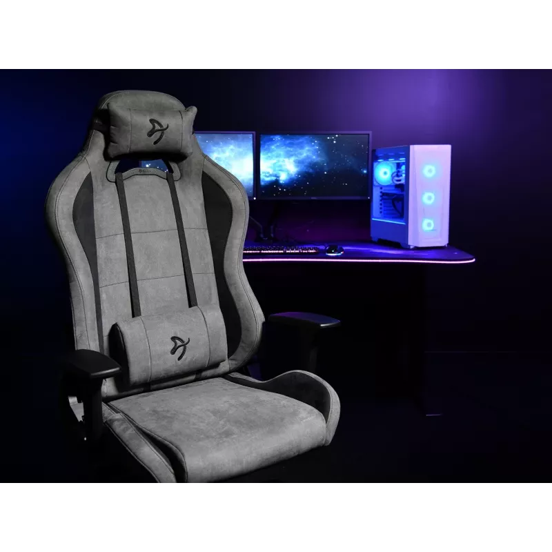 Gaming-Stuhl Arozzi Torretta SuperSoft Anthrazit – ergonomisches Design, verstellbare Armlehnen, neigbare Rückenlehne
