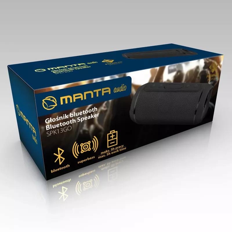 Tragbarer Lautsprecher Manta SPK12GO BT, Schwarz
