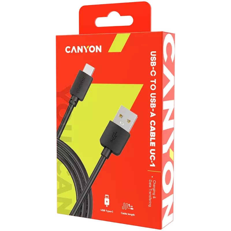 CANYON Kabel UC-1 USB-C 5W 1m Schwarz