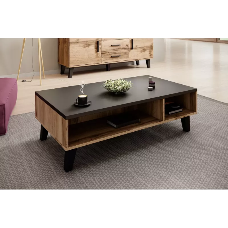 Cama LOTTA 110 Couchtisch Wotan-Eiche/mat schwarz