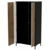 Wardrobe cama meble Cama v, schwarzer Rahmen, 4 Regale, 900×550×1840 mm