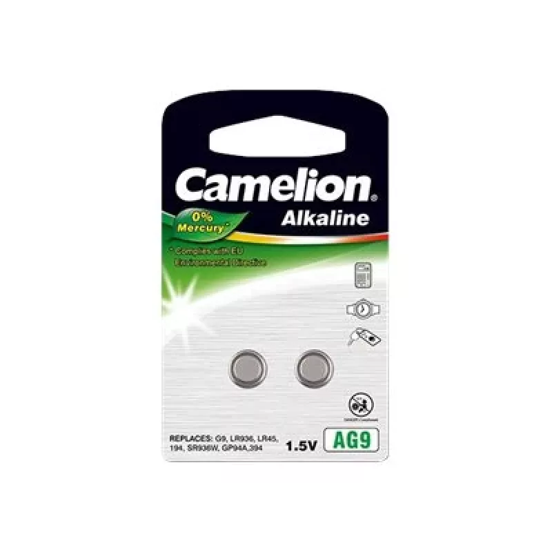 Knopfzelle CAMELION AG9 (Alkaline) – 2 Stück für kleine Elektronik, Modell 12050209