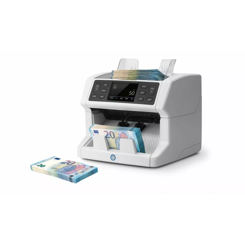 Safescan 2850 Banknotenzähler mit Falschgelderkennung (UV, magnetisch, Größe), 1500 Scheine/min, Touchdisplay, weiß