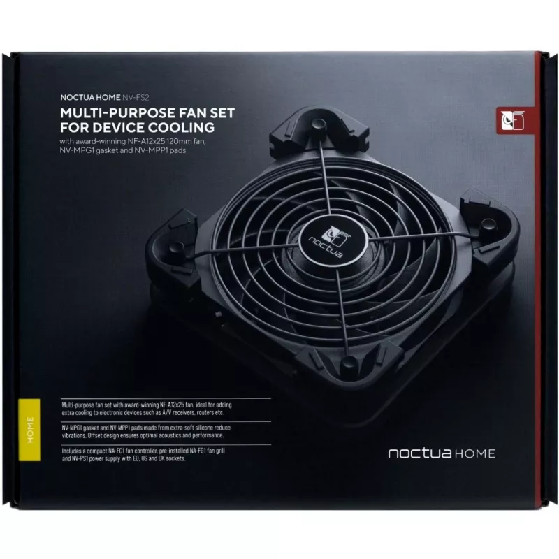 120-mm-Gehäuselüfter Noctua NV-FS2 Schwarz – leiser PC-Kühlungslüfter, 120 mm