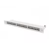 Lanberg PPS7-1024-S Patchpanel 19 Zoll 1U, 24 Ports, Cat7, FTP geschirmt, grau