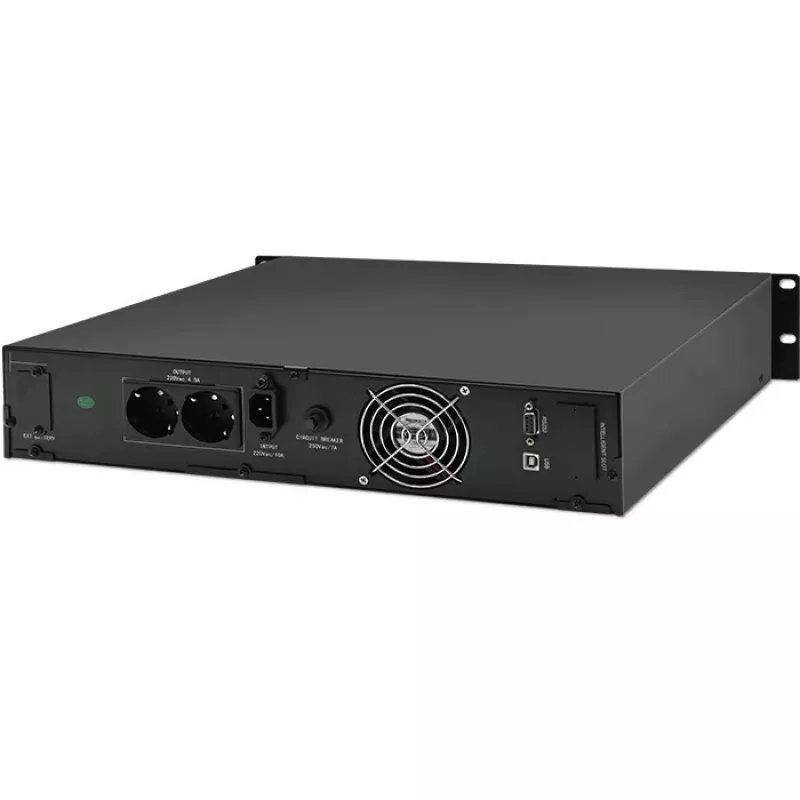 Qoltec 53945 Rack-USV, 1 kVA, 800 W, LCD