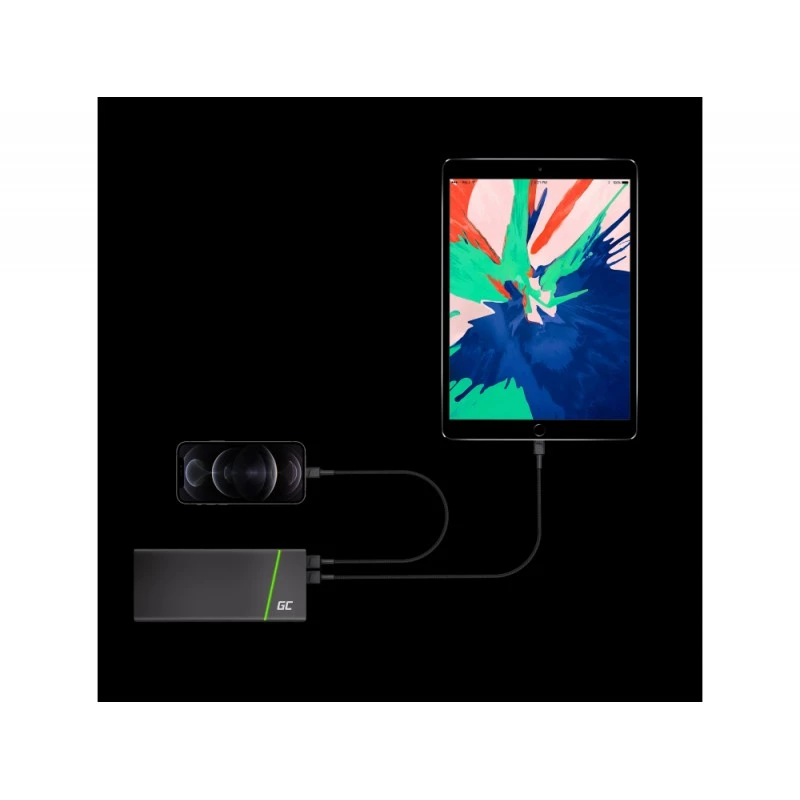 Lightning-Kabel Green Cell KABGC18 — 2 m, Lightning auf USB-A, schwarz