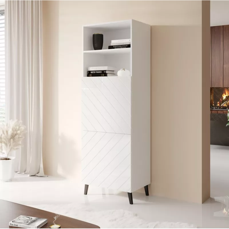 Schrank ABETO 60x40x176.5 cm weiß/glänzend weiß