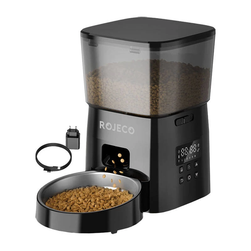 Automatischer Futterspender Rojeco RWSQ-02 2L Kapazität, programmierbare Portionierung, Tastensteuerung