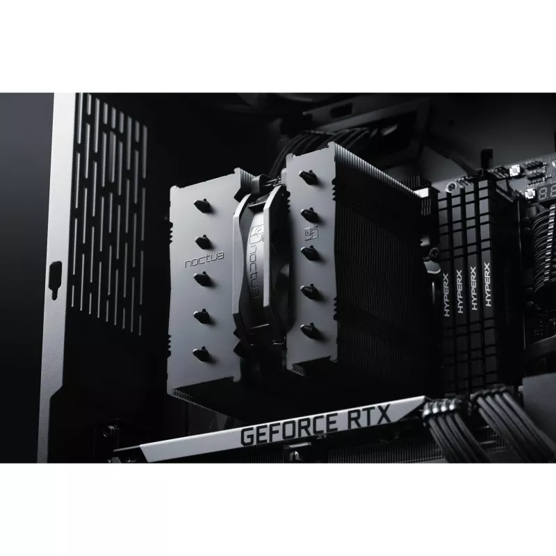 Noctua NH-D12L chromax.black CPU-Luftkühler, 120 mm, Aluminium, schwarz, 450–2000 RPM, 22,6 dBA
