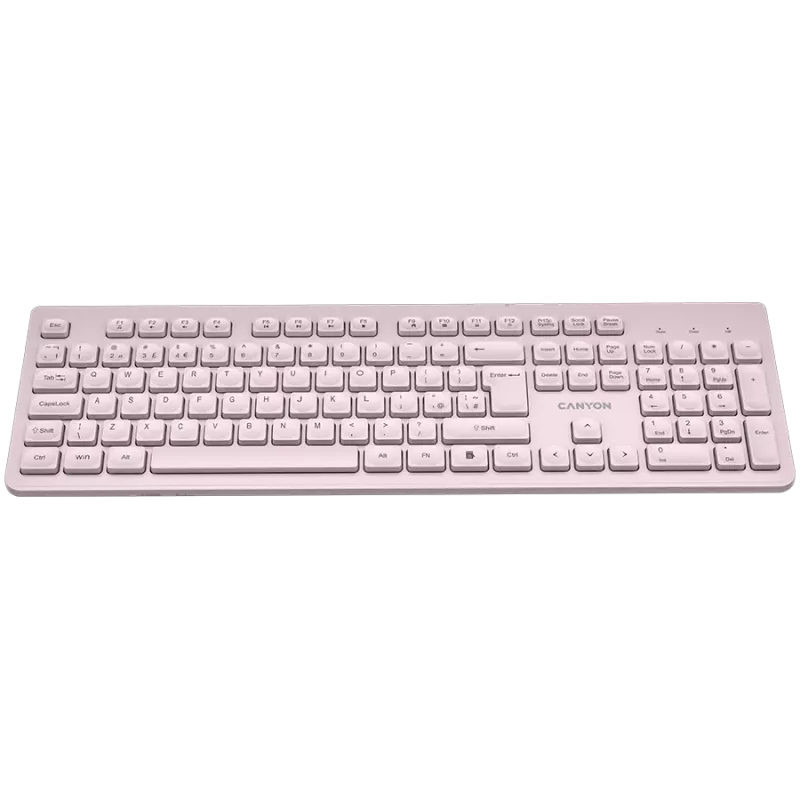 Kabellose Tastatur CANYON HKB-W01 – UK/US-Layout, beige, mit AAA-Batterien betrieben