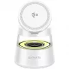 Kabelloses Ladegerät 4smarts Qi2 Aura Sound Weiß – Qi2 schnelles kabelloses Laden, integrierter Lautsprecher