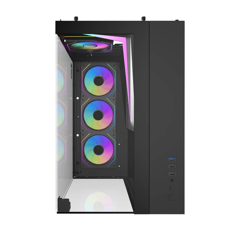 Darkflash TH285 Computergehäuse (schwarz) + 4 Lüfter