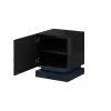 Nachttisch-Set 2 Stück Cama QIU, MDF, schwarz glänzend, 46×41,5×53 cm