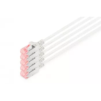 Digitus DK-1624-100S-5 CAT 6 U/FTP Slim Patchkabel, 10 m, grau, 5er-Pack