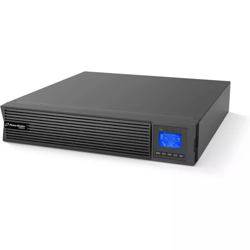 Rack USV PowerWalker VFI 1500 LICR IOT PF1 on-line 1500 VA, 8× IEC C13, USB-B, RS-232, LCD, 2U