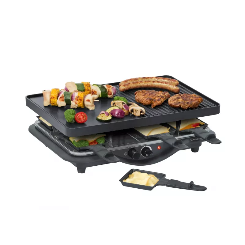 Steba RC 28 Guss-Raclette, 1400 W, 8 Pfännchen, schwarz