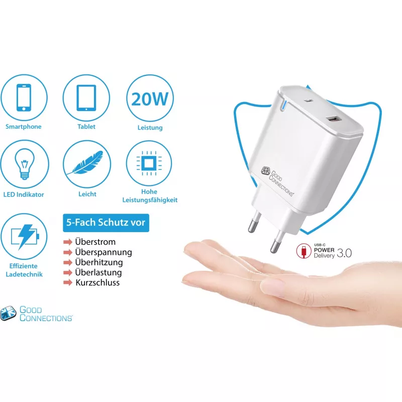 Alcasa PCA-W003W Ladegerät für Mobilgeräte Weiß (PCA-W003W)