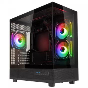 GSI SmartAssembly ARGB Glas Micro-ATX-Gehäuse - 650W