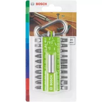 Bosch 21-teiliges Schraubendreher-Bit-Set, Torx/Phillips/Pozidriv/Hex/Schlitz (2607002823)
