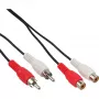 InLine Audiokabel 2x RCA Stecker / Buchse 20m, 2 x RCA, Stecker, 2 x RCA, Buchse, 20 m, Schwarz